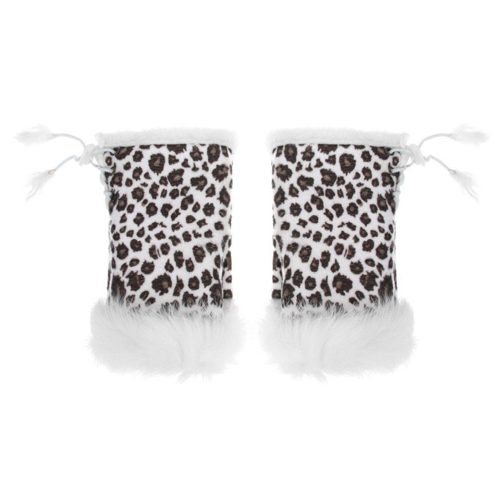 Thicken Solid Color Winter Girls Fashion Accessories Plush Mittens Fingerless Gloves Elastic Gloves