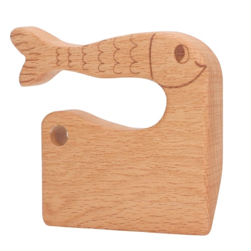 Children's Wooden Knife, Beech, Healthy Gift, Safe Kitchen Knife, Improves Vegetable and Fruit Cognition Skills, Ages 2-8 (Fish Pattern), BROLEOf2ug5s