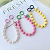 Korean and Japanese Style INS Solid Color Beaded Chain Phone Case Lanyard Handheld Wrist Strap Pendant Decoration Universal Phone Case