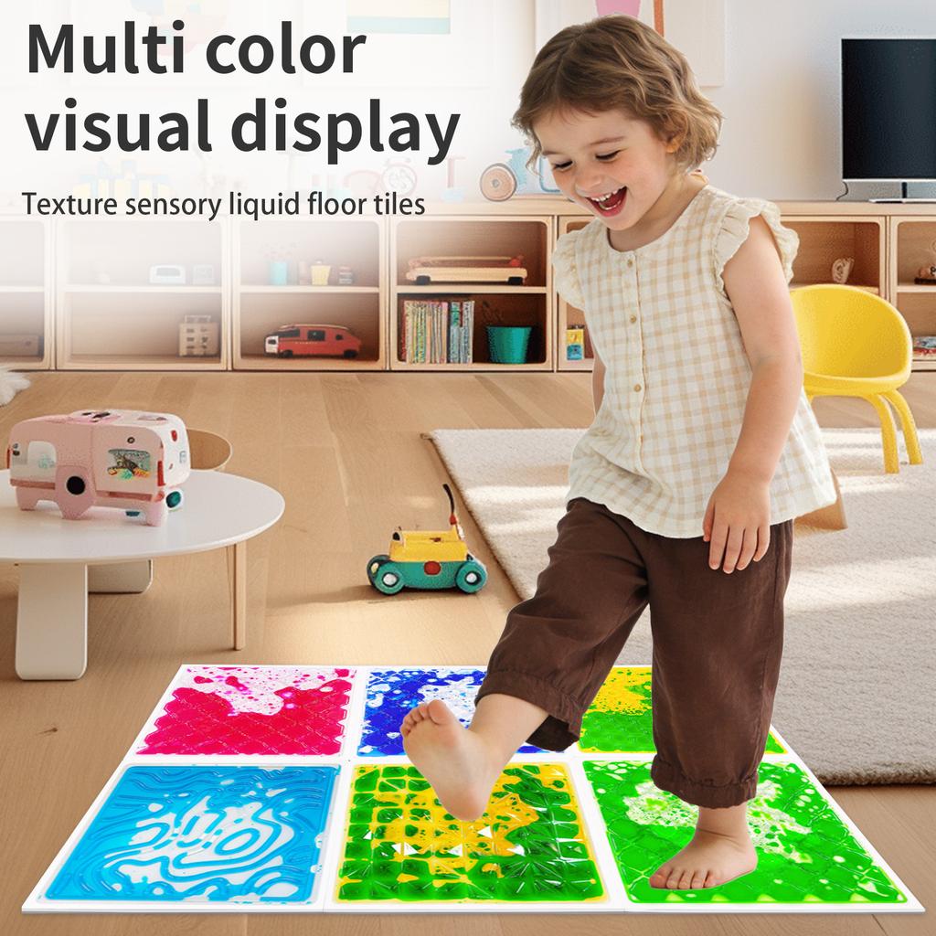 | Dynamic Flow Texture Sensory Liquid Floor Tiles Real Visual Change Tiles Classroom Fun Sensory Flooring