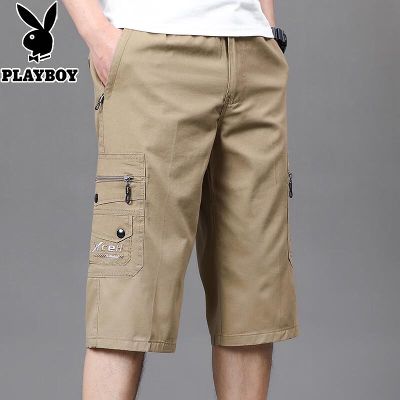 PLAYBOY Men s Pure Cotton Loose Fit Capri Shorts 5XL