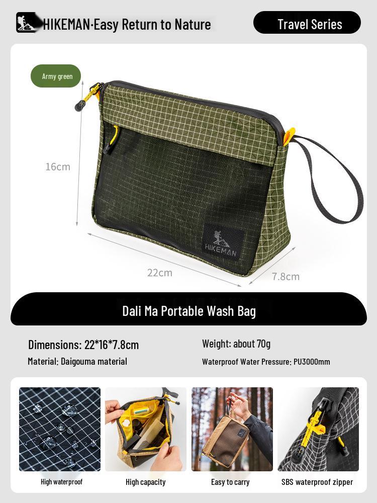 High-End Waterproof Portable Toiletry Bag with Large Capacity зелёный