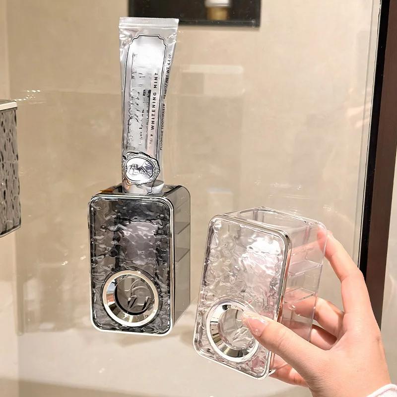 Wall Mounted Automatic Toothpaste Squeezer Bathroom Toothpaste Dispenser Storage Rack Toothbrush Holder Home Organizerer