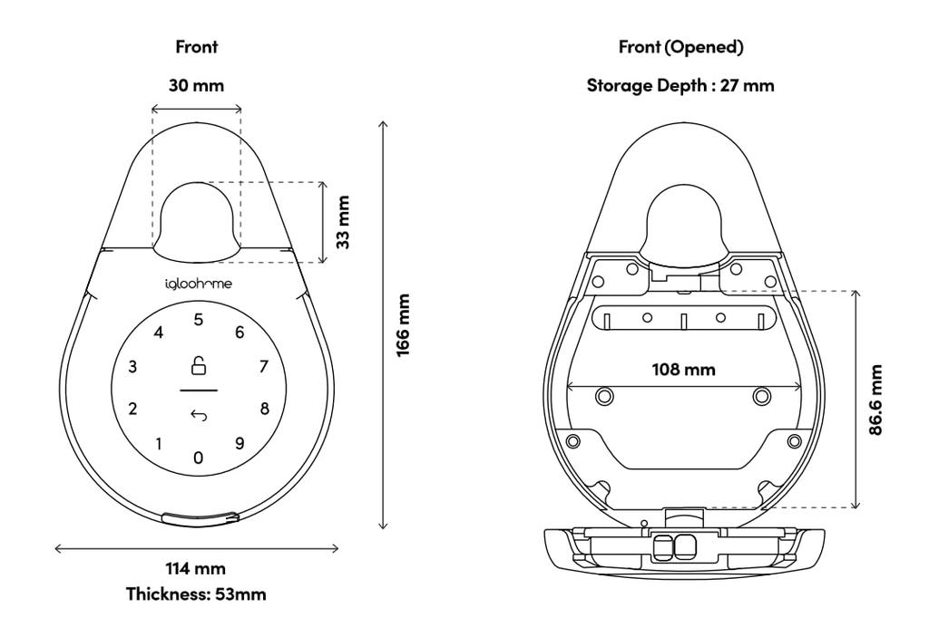 Japanese igloohome Smart Key Box 3 Smart Smart for Vacation Car No Connection IGK3 [Official Product] Black, Lock, Key, Security, Rentals, Offices,