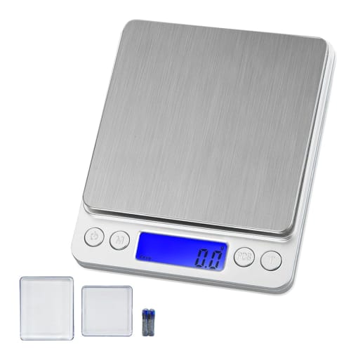 Digital Kitchen Scale, 0.1g Increments, Electronic Cooking Scale, Precision Electronic Weighing Scale, 0.1g to 3.0kg, Compact, Multi-Purpose, Tare Fun