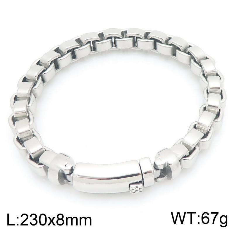 2026 Европейский и американский модный браслет литье ручные украшения простой ретро личность трендовый мужской ювелирный аксессуар браслет 8MM+23CM