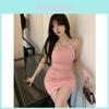 Summer French Style Sleeveless Tighter Dress With Knitted Fabric For Women