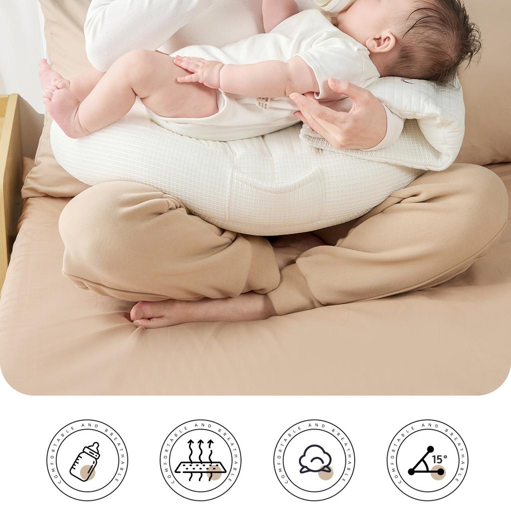 Incline Pillow for Breastfeeding, Anti-spit-up Nursing Pillow, Newborn Baby Feeding Cushion, Hands-free Tool