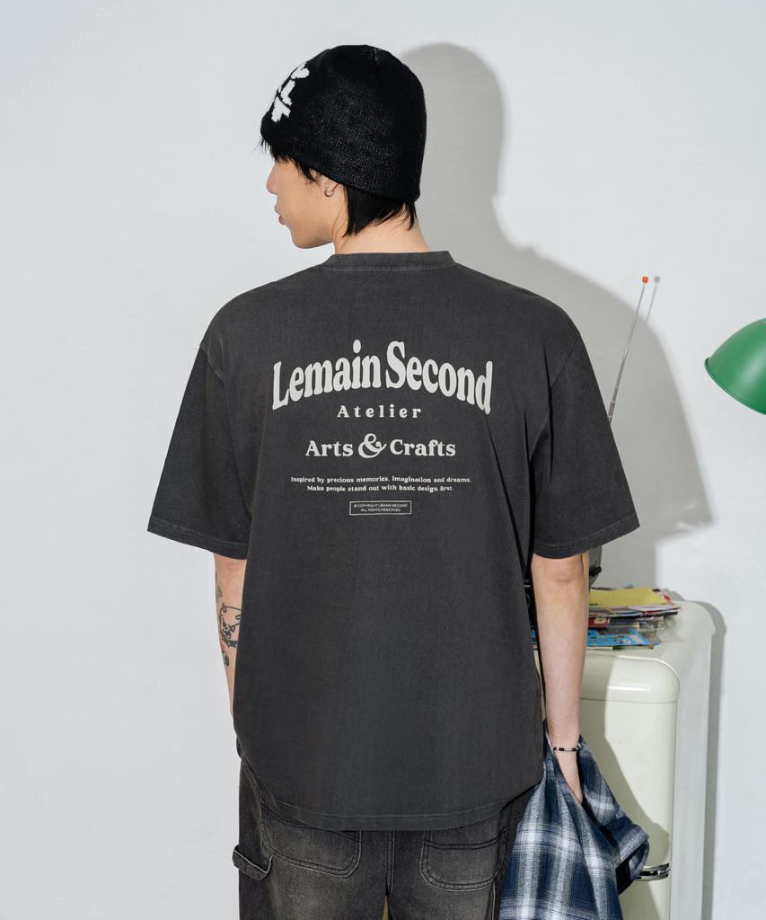 LEMAIN SECOND Back Point Atelier Oversized Short Sleeve T-Shirt [Pigment]