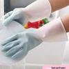 Women's Durable & Waterproof Dishwashing Gloves: Thick, Wear-Resistant Rubber Latex for Kitchen, Vegetable & Clothes Washing
