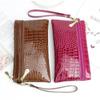 Portable PU Leather Women Long Wallets Hand-held Double Zipper Clutch Bag Stone Grain Phone Bag Lady Purses