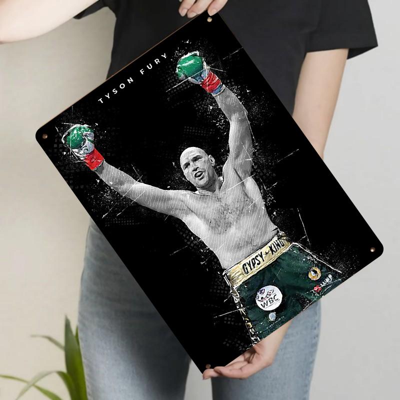 Tyson Fury Boxing Champion Metal Wall Art Decor  Premium Quality Iron Poster for Home Gym Sports Fans 20x30cm（7.8x11.8inch）