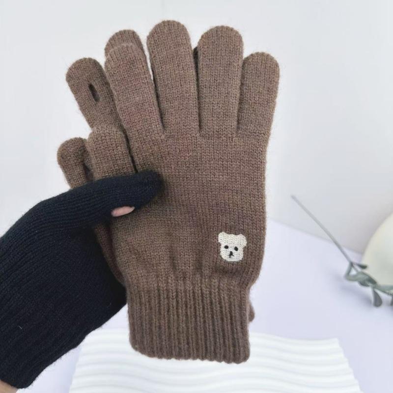 

Женские вязаные перчатки для зимы, сенсорные, холодостойкие, весенне-осенние