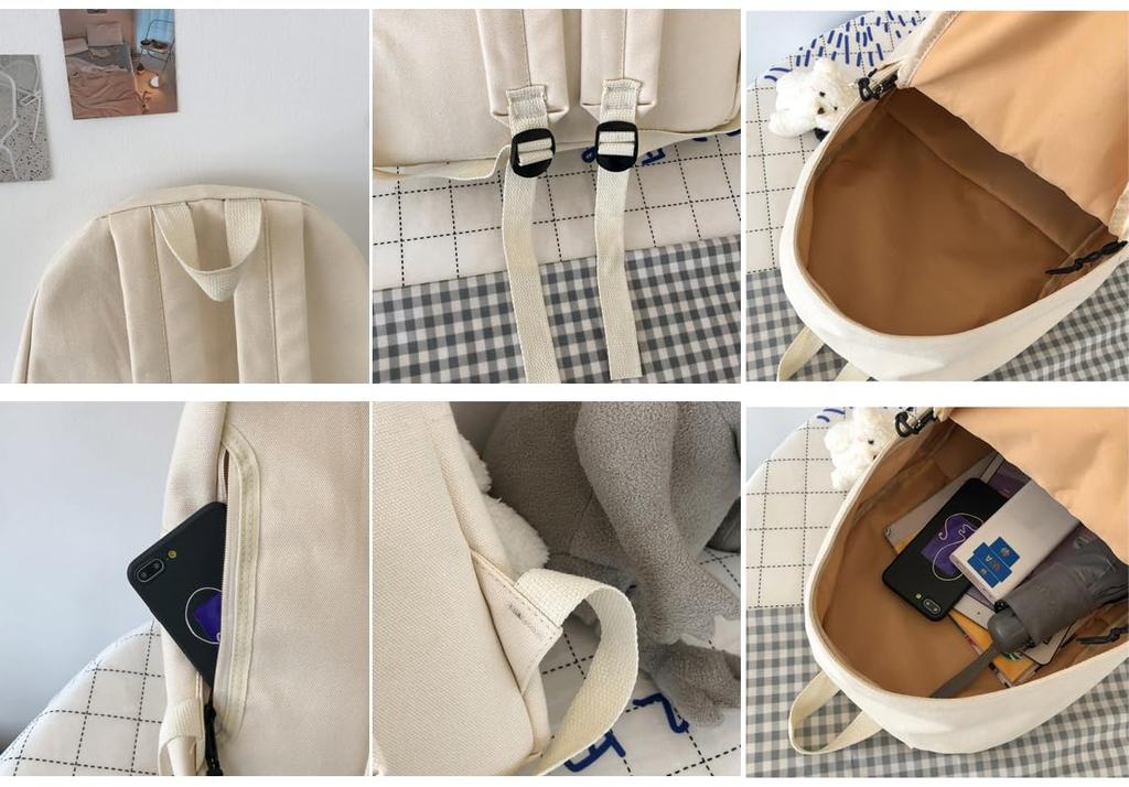 ZESU Korean Backpack, Large Capacity, Suitable for High School Students, Women, Commuters, and Elementary School Students, Lightweight, Casual Bag,