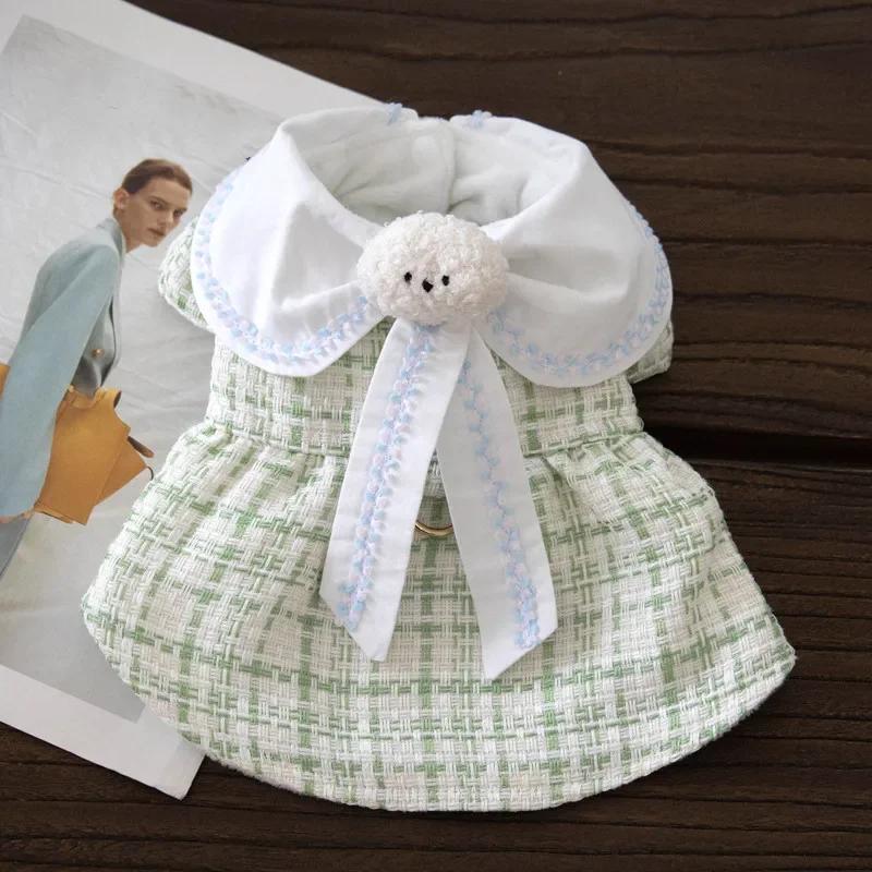 

Платье для маленькой собаки Зимняя одежда для питомцев Платья Йоркширский терьер Померанский шпиц Ши-тцу Мальтийская болонка Бишон фризе Пудель Одежда для собаки Костюм для питомца Юбка XXS зелёный