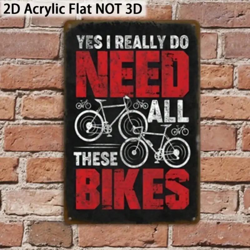 Vintage Metal Tin Sign Bicycle Themed Garage Man Cave Wall Decor