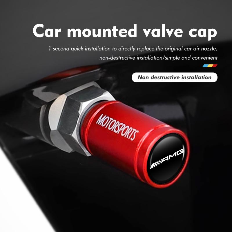 CSF1   4PCS Car Air Tire Valve Caps Aluminum Wheel Tyre Stem Cover For Mercedes Benz AMG A B C E S G Class A180 CLK CLA GLE GLC W212