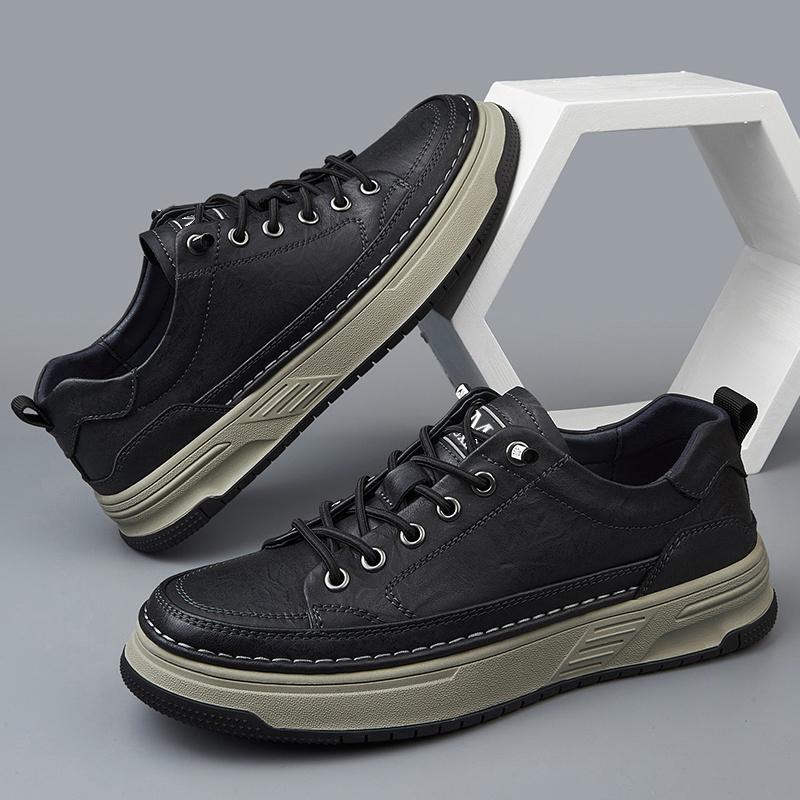 Leisure Walk Men's Casual Shoes Anti-slip Male Skateboard Footwear Genuine Leather Male Oxford Shoes New Hot-selling Sneakers