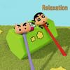 Crayon Shin-chan Cartoon Silicone Massage Hammer with Extended Handle for Relaxation and Decompression