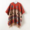 Geometric Deer Autumn And Winter Men'S And Women'S Color Matching Double-Sided Shawl With Imitation Cashmere High-End Warm Fringed Scarf Cape