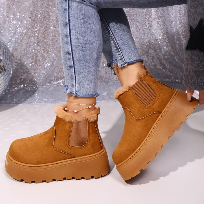 Fashion Women Snow Boots Winter Thick Plush Warm Cotton Shoes 2026New Suede Ankle Boot Outdoor Non Slip Platform Boot Winter Short Boots