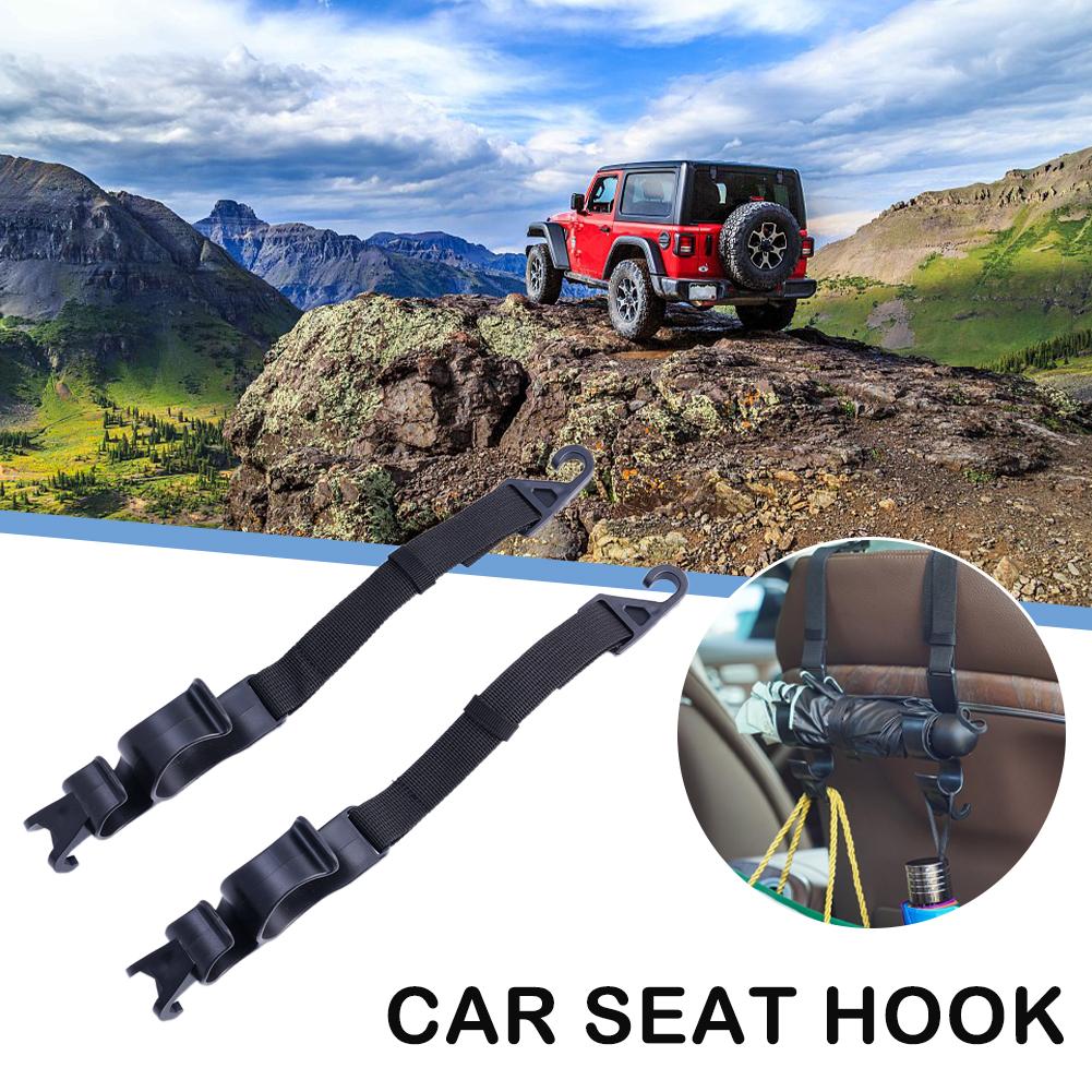 2pcs Back Seat Hook Car Trunk Storage Hook For Bag Umbrella Fishing Rod Holder Universal Seat Back Organizer Bracket
