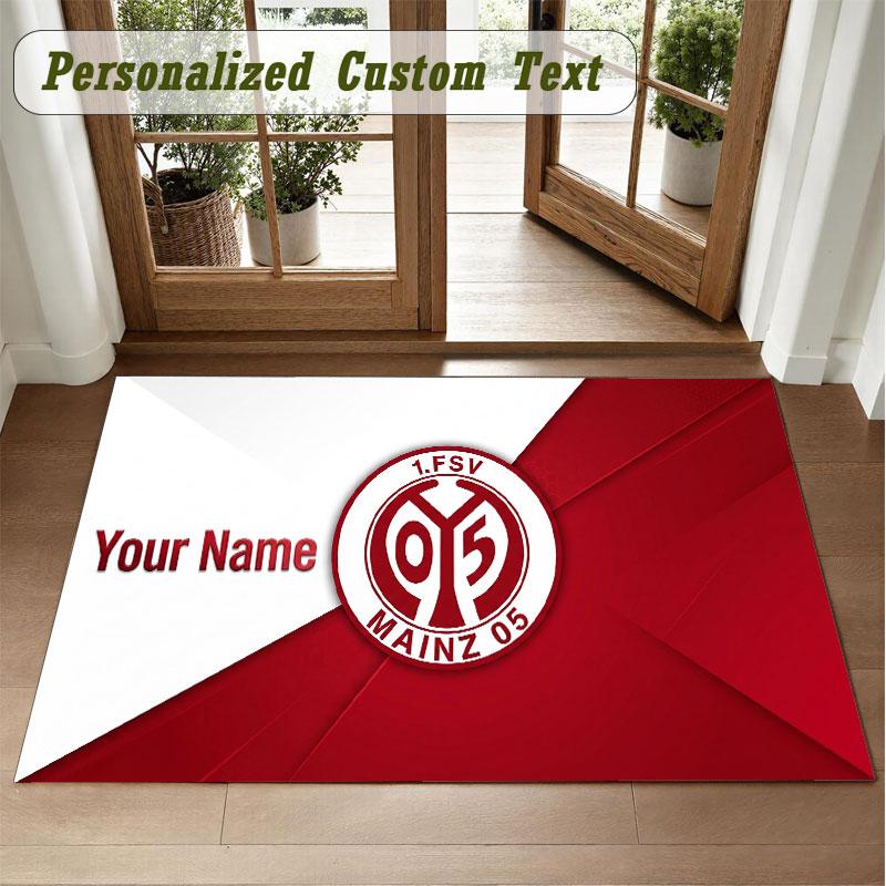 Crystal Velvet Square Rug Custom NameMainz 05 Pattern Non Slip Home Floor Decor Rug