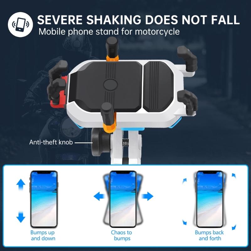 Motorbike Six-Claw Phone Holder Anti-Slip Shock Absorption Mount Guard Against Theft Smartphone Stand Navigation Bracket