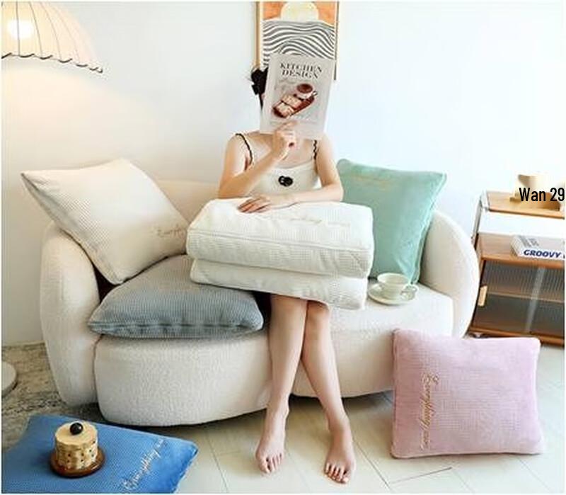 Grace Waffle Milk Velvet 2-in-1 Pillow Quilt