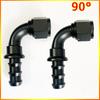 2Pcs Push-on Hose End Fittings AN4 AN6 AN8 AN10 AN12 Fuel Oil Cooler Hose Fitting 0 45 90 180 Degree Reusable Connection Adapter