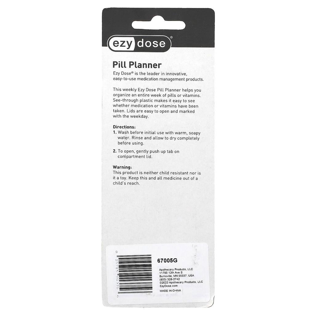 Weekly Classic Pill Planner, Medium, 1