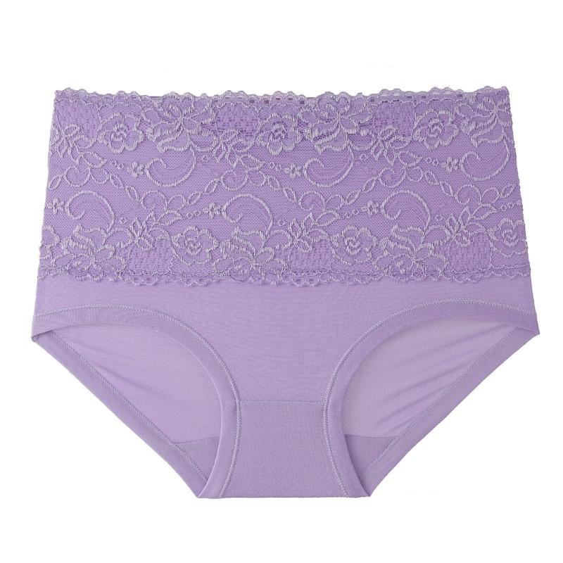 Tummy Controls High Waist Underwear for Women Lace Ladies Briefs Soft Full Coverage Panties Soft Underpants