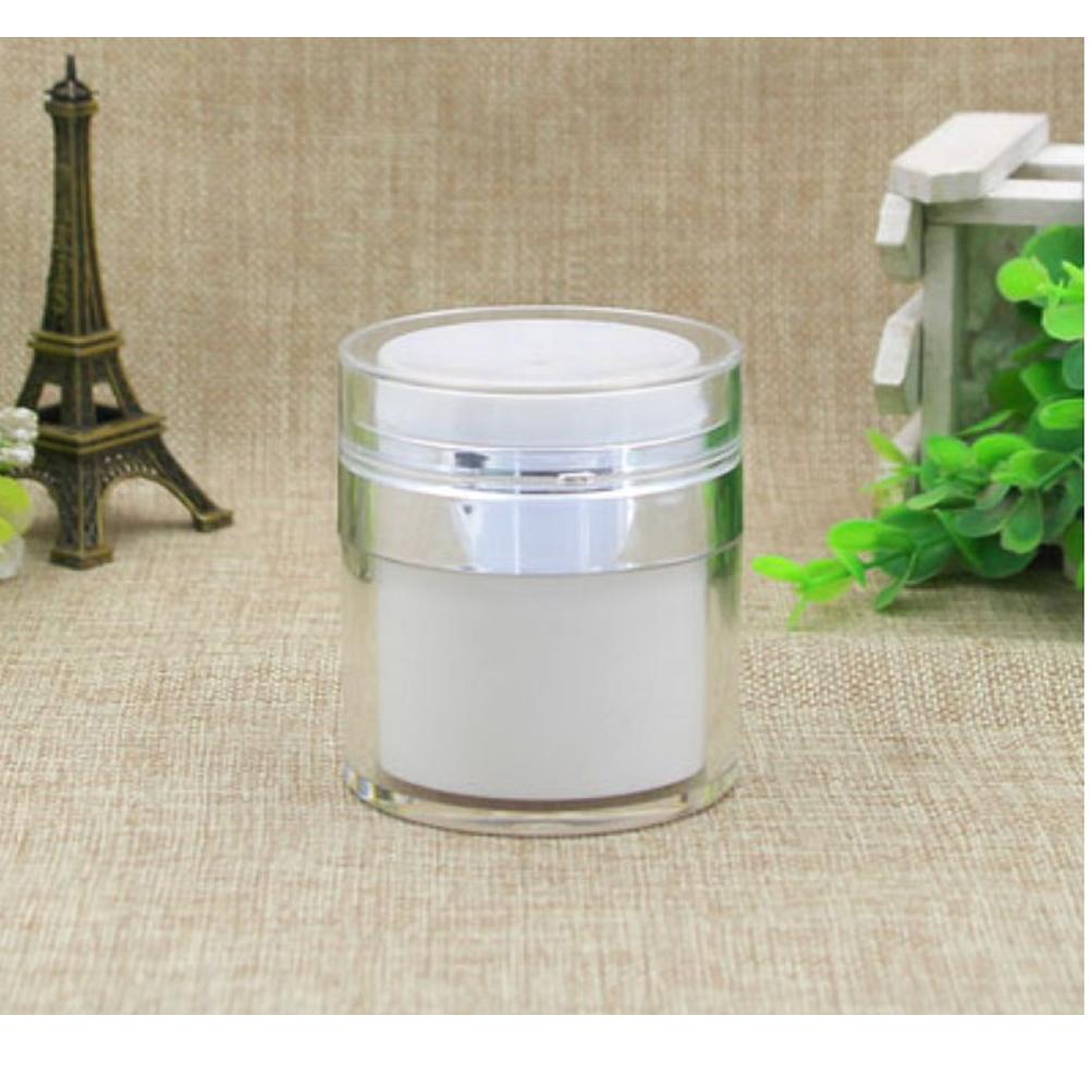 15G 30G 50G Cosmetic Jar Acrylic Cream Refillable Cans Vacuum Bottle Press Style Cream Jar Vials Airless Cosmetic Container
