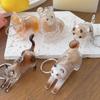 Transparent Acrylic Keychain Cat Hair Storage Capsule Handmade Hamster Hair Storage DIY Pendant
