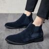 Britain New Winter British Suede Leather Chelsea Ankle Boots Men's Casual Designer Slip On High Tops Shoes Zapatos Hombre