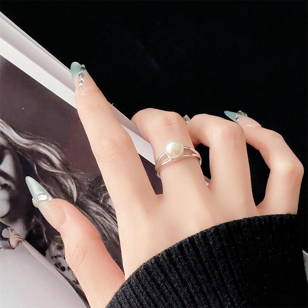 Diamond-Encrusted Zircon Stacked Simple Open Ring Elegant And Noble Accessories Classic Light Luxury Exquisite High-End Ring Woman Adjustable opening