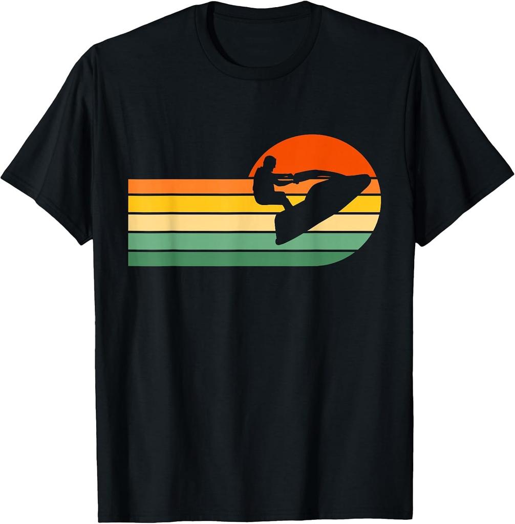 Vintage Jetski Sunset T-Shirt for Water Sport Enthusiasts