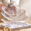 European Style Transparent Gold Rim Glass Snack Plate Set