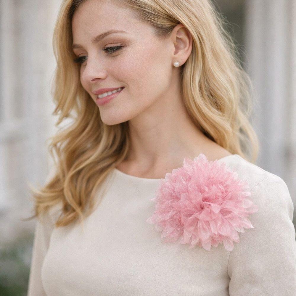 Abbigliamento Abito Decorazione Collo Fiore di Pizzo Spilla Fiore sul Petto Usura Quotidiana