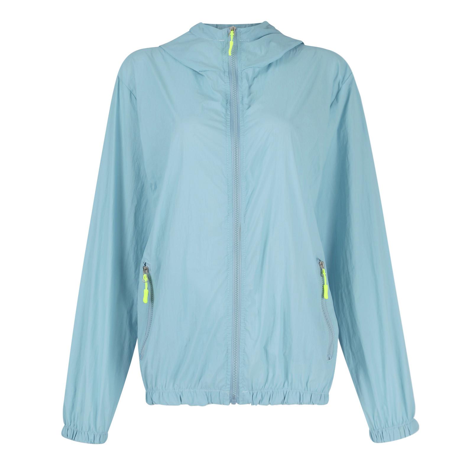 

Женская однотонная солнцезащитная, водонепроницаемая и ветрозащитная куртка с капюшоном, тонкая куртка для пеших прогулок на открытом воздухе L