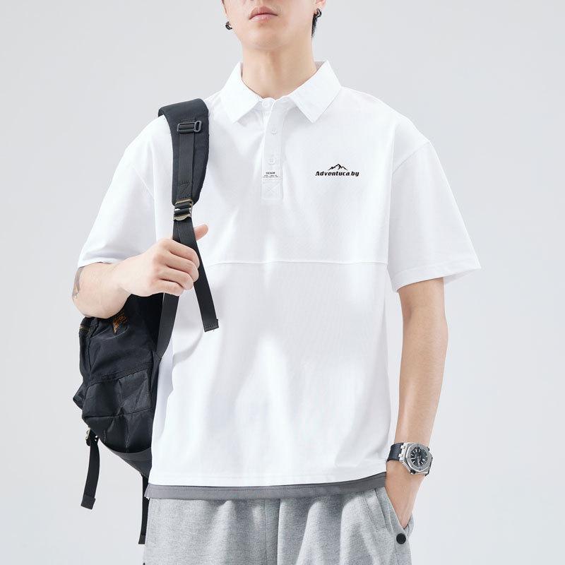 Men's Summer New Loose Short-sleeved POLO Shirt Men's Lapel Thin Short T-top