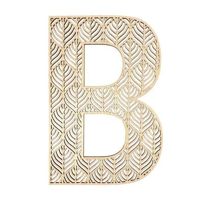 Large Wooden Letter - B - Wood - Openwork - To Decorate - 24 Cm - Creative Hobbies