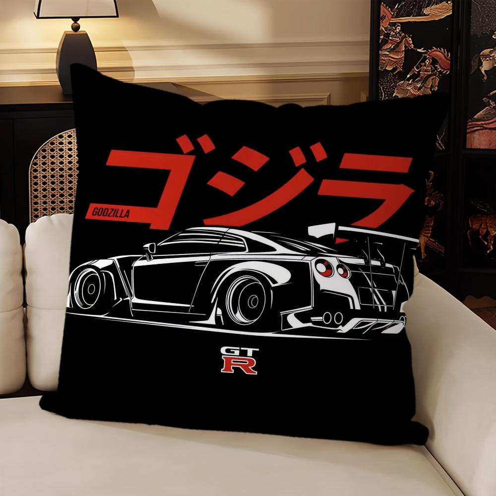 Japanese Cars Cushion Cover Living Room Headboard Bedroom Office Cushion Cushion Sofa Nap Time J-Jdm G-GTR Sports Pillow Case