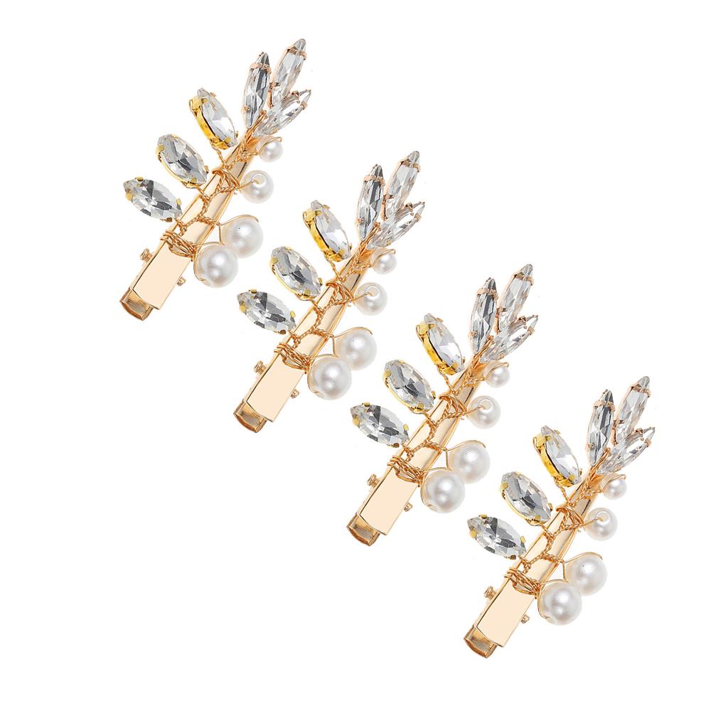 4 Pack Marquise Pearl Hair Clips TS1690 with Elegant Design for Women