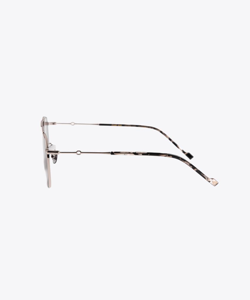 Seupeulingseuteulingseu Vintage Modern Square Shape Sunglasses Page 888 [Silver]