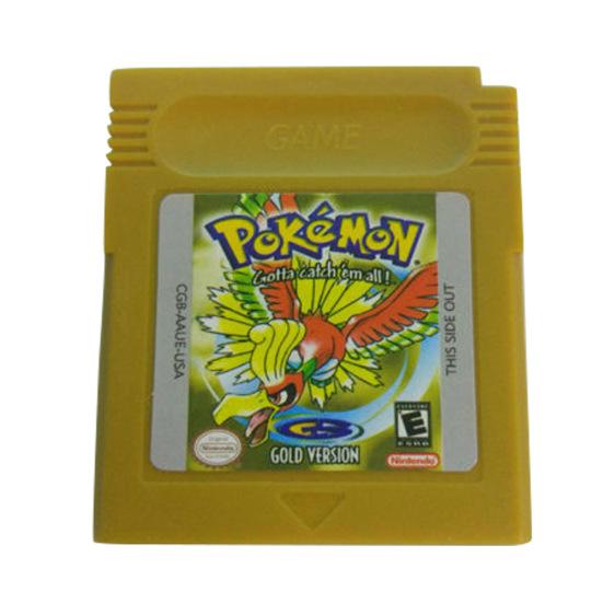 Картридж с игровыми картами, игра Pokemon GBC для консоли Nintendo Boy, цветная версия золотистый