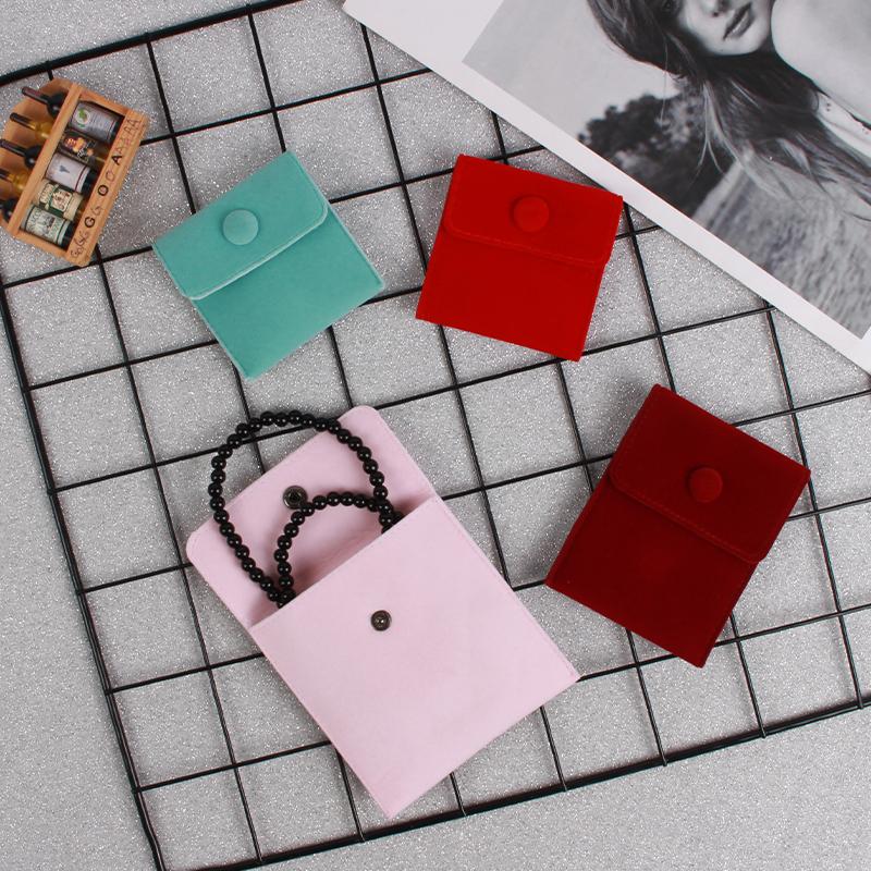 10pcs/Lot Jewellery Pouch Packaging Bag Soft Velvet Gift Bracelet Necklace Earrings Rings Storage Button Velvet Bag KTY