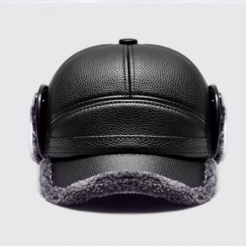 Čepice s klapkami na uši, zimní čepice, prodejce kaštanů s kožichem, traperská čepice