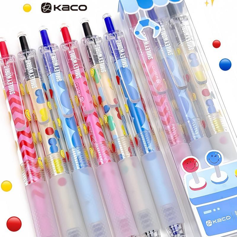 KACO X SMILEYWORLD Retractable Gel Pen,Cute Happy Vending Machine 1800M Large Capacity Quick-Dry Ink For Office School Homework