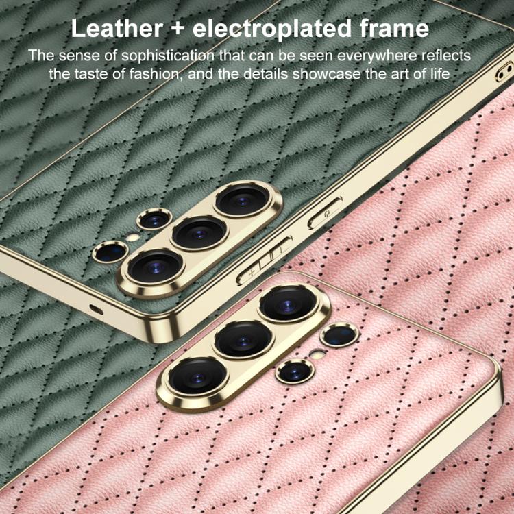 GKK Plating Leather Rhombus Texture Phone Case